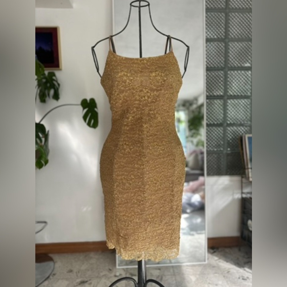 VINTAGE vintage gold vintage 11 dress, size medium